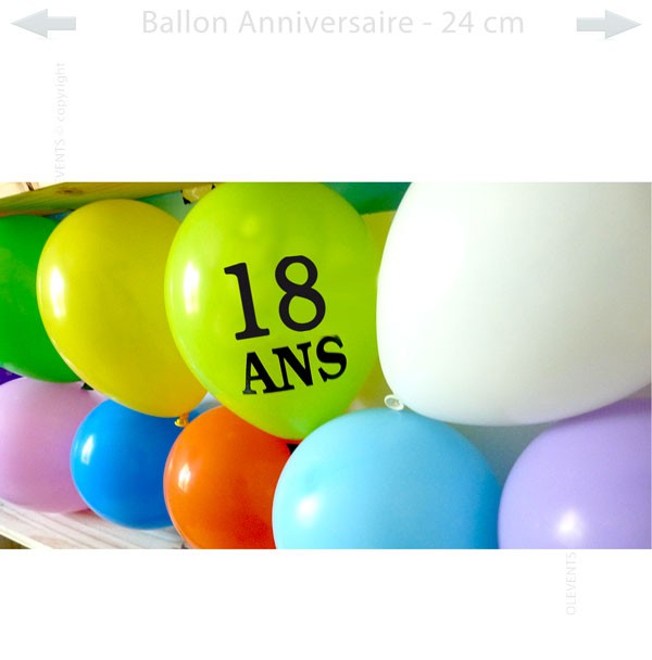 Ballons anniversaire 18 ans gonflables air ou hélium - Livraison