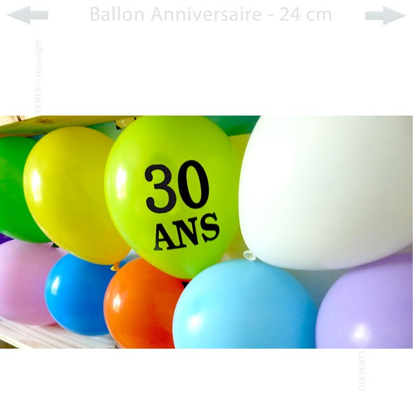 Ballons anniversaire 30 ans gonflables air ou hélium - Livraison