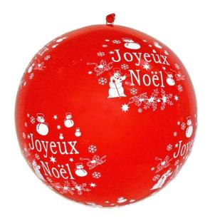 6 ballons à confettis - Diamètre 30 cm - Joyeux Noël - Jour de